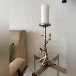 Large vintage silver tree branch candlestick